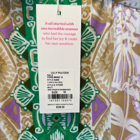NWT Lilly Pulitzer Floralie adjustable spaghetti strap maxi dress - Picture 2 of 5